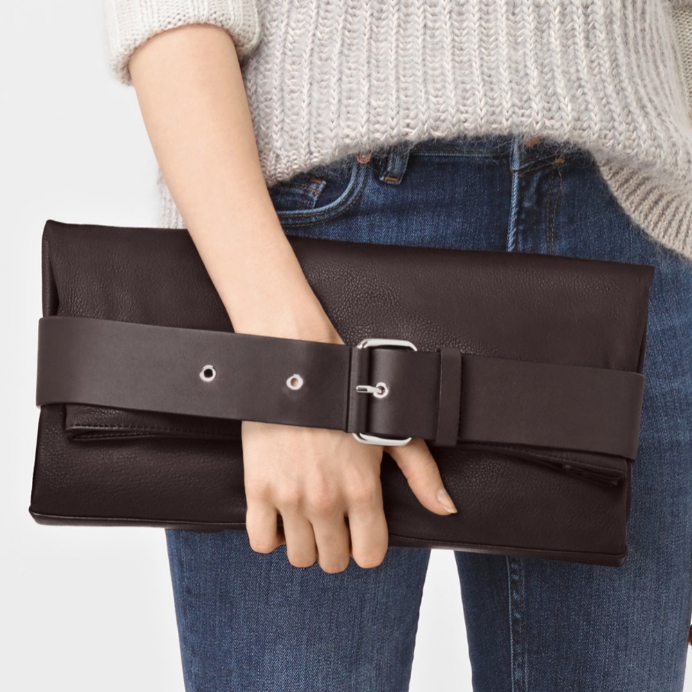 ALL SAINTS clutch style leather handbag